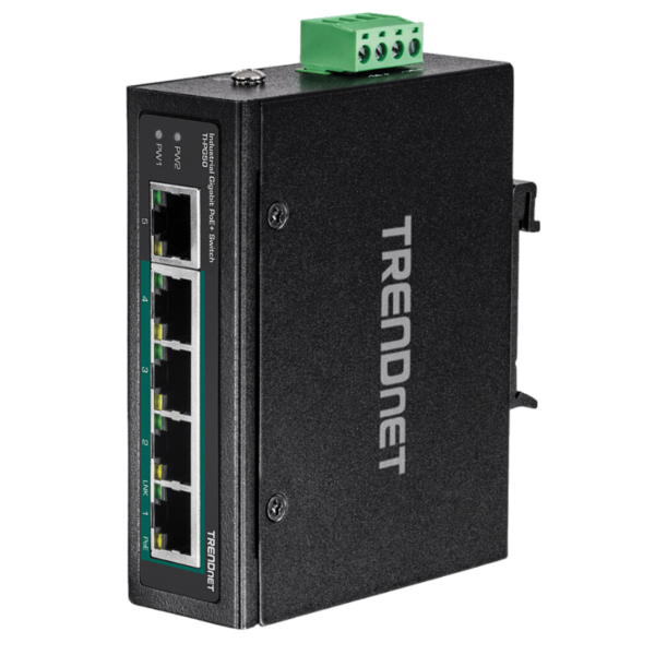 Switch Din-Rail PoE+ Gigabit Industrial de 5 Puertos